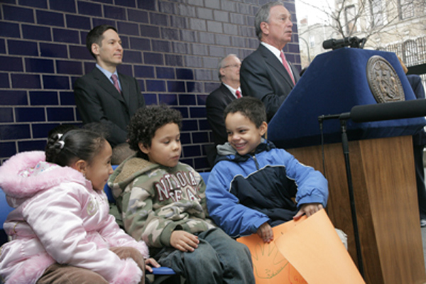 Mayor Bloomberg seen at a 2008 event promoting a new program for protecting children. Support for preventive services has helped reduce the city's foster care population. But shocks to the system in 2010 might be preventing some families from accessing those services.