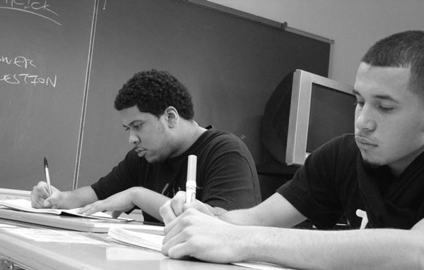Freddie Perez (left) and Jonathon DeLaTorre seen in 2007 at South Brooklyn Community High School, which offers an alternative to traditional high school settings. See more <a href=