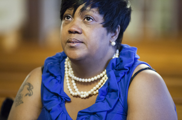 Francena Brown lost her son to gun violence five years ago. Since then she's worked with an advocacy group called AWAKE to help other victims of gun violence, including family members she meets when one of the group's response teams is called to the emergency room at Bay State Medical Center to counsel families and friends after a violent incident. 