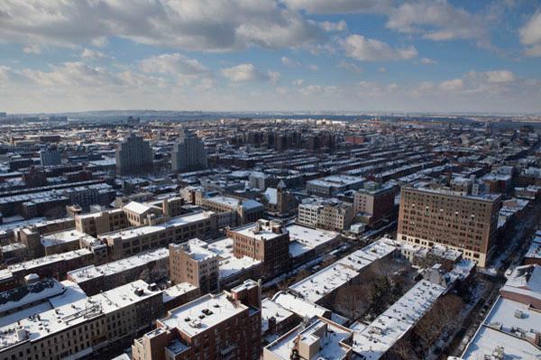 A birds-eye view of downtown Brooklyn.