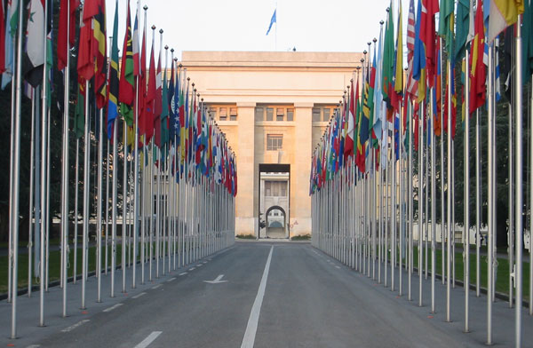 The United Nations European headquarters at Geneva. Advocates want the UN’s human rights panel to examine the problem of unemployment in America.