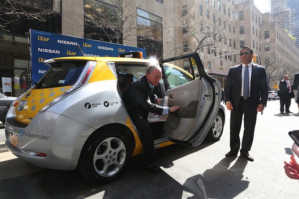 Mayor Bloomberg tried out the city's first electric taxi on Earth Day in 2013. Since then, the city has struggled to get drivers and fleets to use the zero-emissions vehicles.