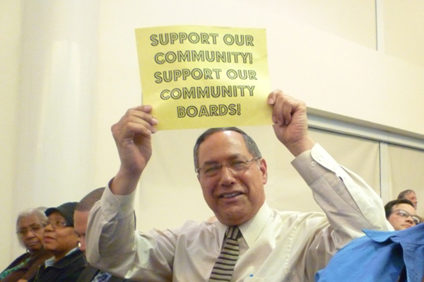 At a 2010 charter revision hearing, a Bronx community board member stood up for his role.