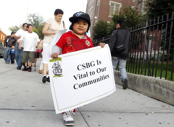 Outside a rally against the cuts last week in Bushwick. In Brooklyn alone, over 5,000 families rely on CSBG-funded programs.