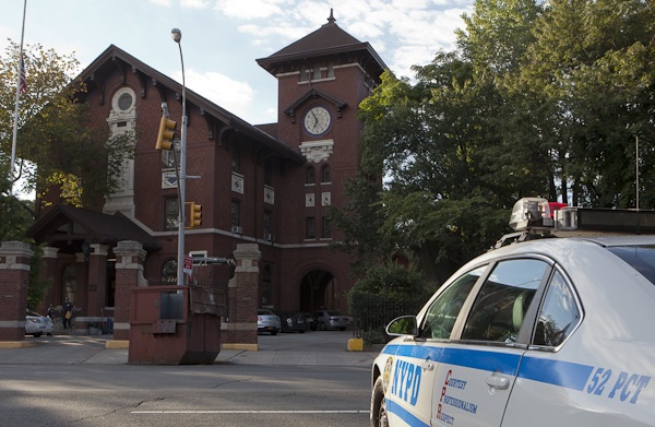 The 52ns Precinct's headquarters on Webster Avenue in the Bronx neighborhood of Bedford Park. Precinct-level crime data covers large geographic areas comprising distinct neighborhoods, so some lawmakers want the NYPD to release statistics on smaller patrol sectors.