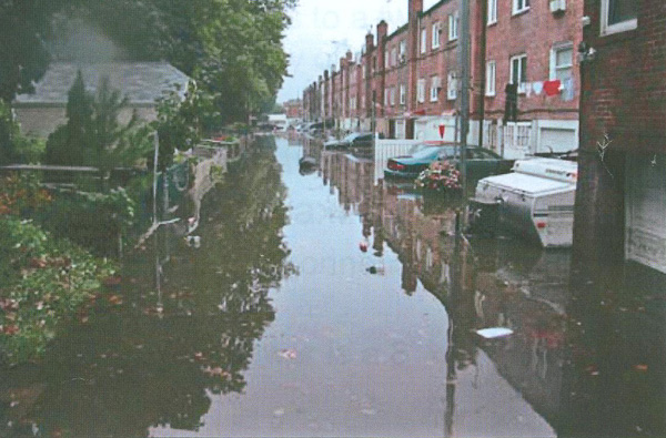 An image from a DEP report about flooding in southeast Queens in the summer of 2010.