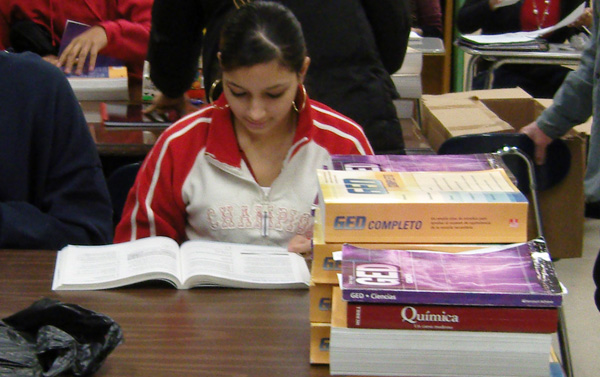 A student in a GED class at the Mary Mitchell Center in the Crotona section of the Bronx in late 2007.