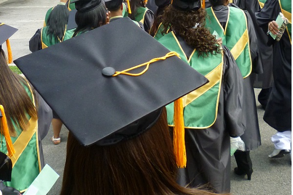 Bronx Community College graduates make their big walk in May, 2010.