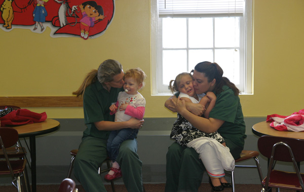 When a group of children visited their mothers in Albion Correctional Facility last month, the moms and kids were permitted more physical contact than prison visits usually involve.