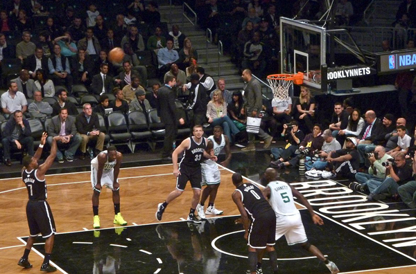 The Nets hosted Boston in October. Arena boosters said there would be 2,000 cheap tickets for games like this one, but fans say it seems like far fewer are actually available.