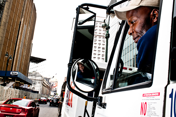 Pierre Joseph, a driver for a food wholesaler, pilots one of the vehicles that carries 82,000 tons of truck traffic into Manhattan on an average day.