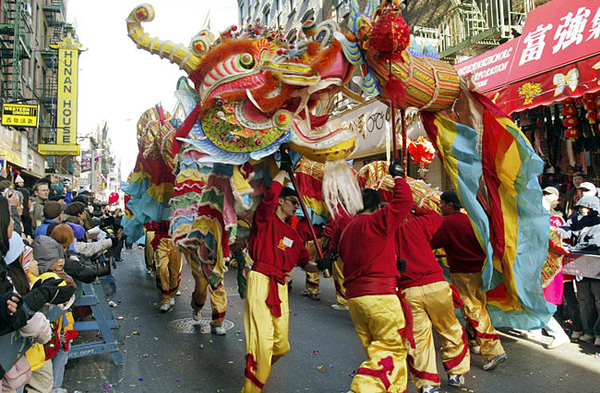 A recent lunar New Year celebration in Manhattan's Chinatown. As the Year of the Horse approaches, NYPD officials at two precincts are aiming to protect the growing Chinese community in Sunset Park from crime that often accompanies New Year's gift-giving.
